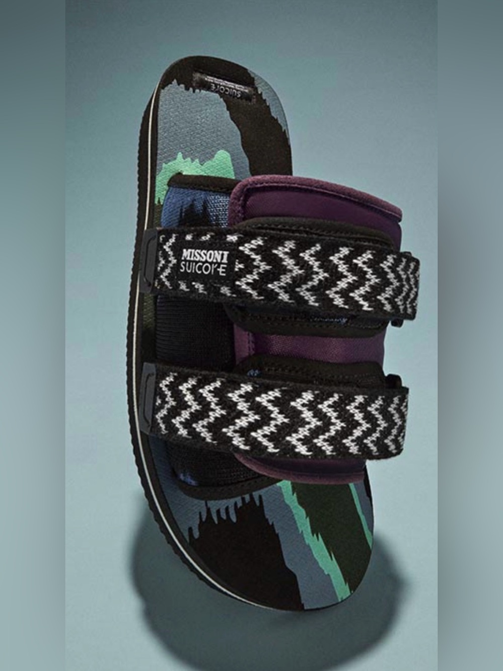 Missoni Suicoke Men's Purple & Black Patterned Slide Sandals